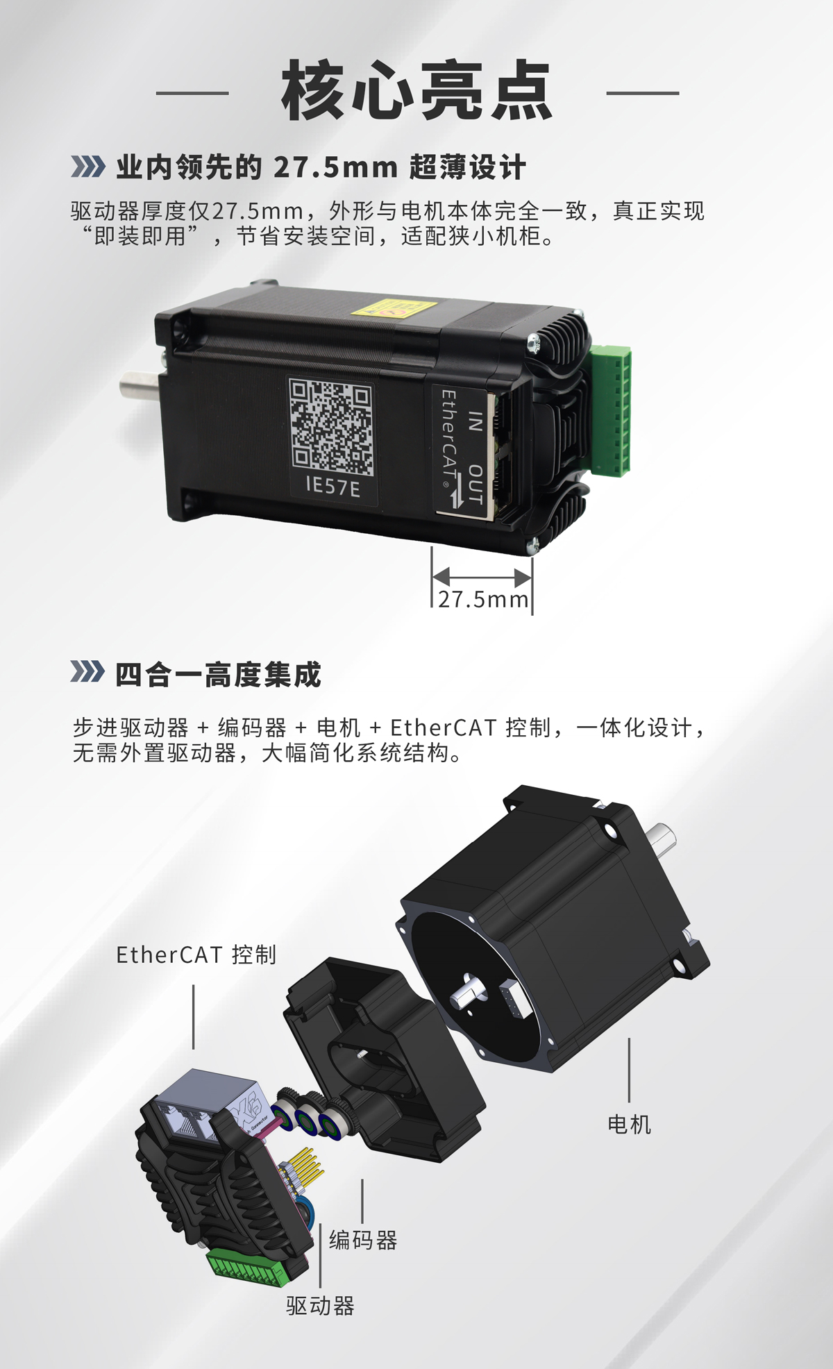 EtherCAT超薄集成式步进伺服